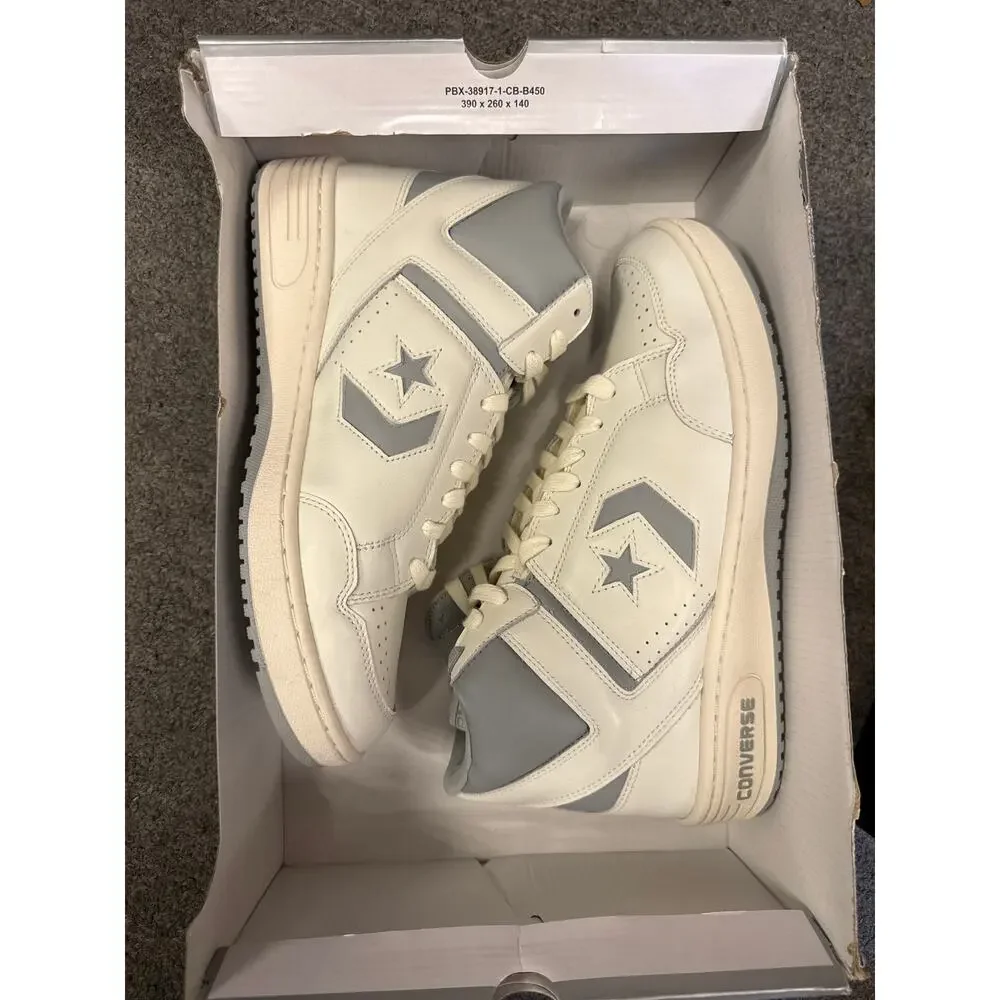 CONVERSE WEAPON MEN 12 MID VTG WHT ASH GREY OLD MONEY LARRY BIRD NWOB A04397C - Picture 5 of 6